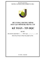 Đề Cương Chương Trình Đào Tạo Trình Độ Trung Cấp Kế Toán - Tin Học