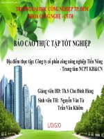BÁO cáo THỰC tập tốt NGHIỆP CHUYÊN NGÀNH hóa tại CÔNG TY cổ PHẦN CÔNG NÔNG NGHIỆP TIẾN NÔNG (1)