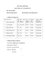 Đề cương chi tiết học phần Quản trị vay và nợ quốc tế (Học viện tài chính)