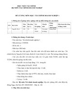 Đề cương chi tiết học phần Tài chính doanh nghiệp 1 (Học viện tài chính)