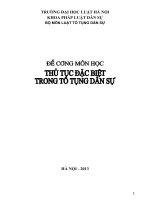 Đề Cương Môn Học Thủ Tục Đặc Biệt Trong Tố Tụng Dân Sự