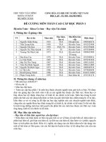 Đề cương chi tiết học phần Toán cao cấp 1 (Học viện tài chính)