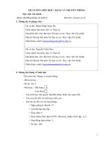 Đề cương chi tiết học phần Mạng và truyền thông (Học viện tài chính)