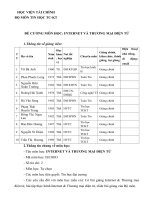 Đề cương chi tiết học phần Internet và thương mại điện tử (Học viện tài chính)