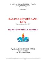 Sáng kiến tiếng anh HOW TO WRITE a REPORT 