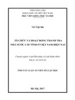 Tổ chức và hoạt động thanh tra nhà nước cấp tỉnh ở việt nam hiện nay (TT) 