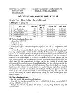 Đề cương chi tiết học phần Toán kinh tế (Học viện tài chính)