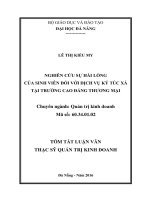 Nghiên cứu sự hài lòng của sinh viên đối với dịch vụ ký túc xá tại trường cao đẳng thương mại