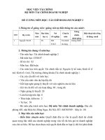 Đề cương chi tiết học phần Tài chính doanh nghiệp 2 (Học viện tài chính)