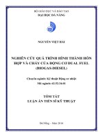 Nghiên cứu quá trình hình thành hỗn hợp và cháy của động cơ dual fuel (biogas diesel) 