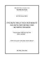 Ứng dụng thuật toán map reduce xây dựng tệp chỉ mục cho hệ thống tìm kiếm 