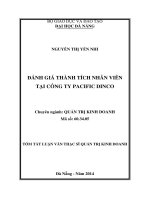 Đánh giá thành tích nhân viên tại công ty pacific dinco 