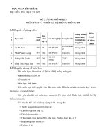 Đề cương chi tiết học phần Phân tích và thiết kế hệ thống thông tin (Học viện tài chính)