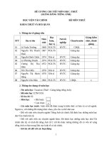 Đề cương chi tiết học phần Thuế tiếng anh(Học viện tài chính)