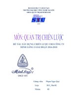 Xây dựng chiến lược kinh doanh cho công ty minh long 1 giai đoạn 2016   2018