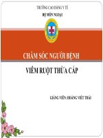 B3 Chăm sóc người bệnh viêm ruột thừa cấp
