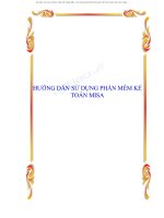 HƯỚNG DÃN SỬ DỤNG PHẦN MỀM KẾ TOÁN MISA