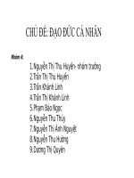 Phương pháp giáo dục đạo đức cá nhân cho học sinh THPT