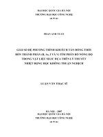 Giải số hệ phương trình khuếch tán đồng thời bốn thành phần (B, As, I và V) tìm phân bố nồng độ trong vật liệu silic dựa trên lý thuyết nhiệt động học không thuận nghịch