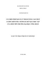 Các biện pháp quản lý nhằm nâng cao chất lượng kiểm tra - đánh giá kết quả học tập của sinh viên trường Đại học Công Đoàn