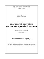 Pháp luật về hoạt động môi giới bất động sản ở Việt Nam