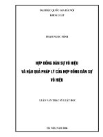 Hợp đồng dân sự vô hiệu và hậu quả pháp lý của hợp đồng dân sự vô hiệu