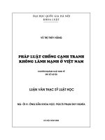 Pháp luật chống cạnh tranh không lành mạnh ở Việt Nam