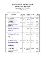 Đề cương chi tiết học phần Pháp luật kinh tế 45 tín chỉ (Học viện tài chính)