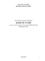 Đề cương chi tiết học phần Kinh tế vi mô (Học viện tài chính)