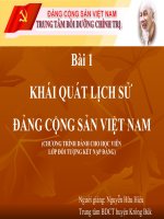 Bài 1 khái lược lịch sử ĐCS VN theo chương trình mới