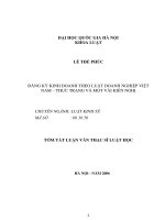 Đăng ký kinh doanh theo luật doanh nghiệp Việt Nam - thực trạng và một vài kiến nghị