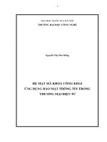 Hệ mật mã hóa công khai ứng dụng bảo mật thông tin trong thương mại điện tử