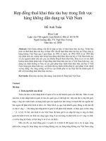 Hợp đồng thuê khai thác tàu bay trong lĩnh vực hàng không dân dụng tại Việt Nam