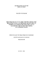 Biện pháp quản lý của hiệu trưởng trong việc bồi dưỡng nâng cao trình độ chuyên môn và nghiệp vụ sư phạm cho giáo viên vật lý tại trường Trung học phổ thông của tỉnh Bắc Giang