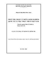 Thuế thu nhập cá nhân Kinh nghiệm quốc tế và việc thực thi ở Việt Nam
