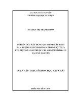 Nghiên cứu xây dựng quy trình xác định hàm lượng glucomannan trong bột nưa của một số loài thuộc chi amorphophallus tại tây nguyên