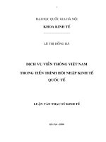 Dịch vụ viễn thông Việt Nam trong tiến trình hội nhập kinh tế quốc tế