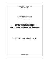 Sự phát triển của Chế định công ty trách nhiệm hữu hạn ở Việt Nam