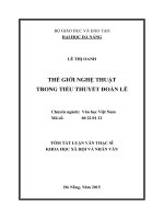 Thế giới nghệ thuật trong tiểu thuyết đoàn lê 