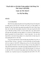 Chuyển dịch cơ cấu kinh tế nông nghiệp ở tỉnh Hưng Yên thực trạng và giải pháp