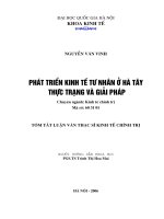 Phát triển kinh tế tư nhân ở Hà Tây thực trạng và giải pháp