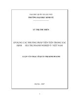 Áp dụng các phương pháp tiên tiến trong xác định giá trị doanh nghiệp ở Việt Nam