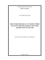 Một số biện pháp quản lý chương trình đào tạo ở trường Đại học Công nghệ Đại học Quốc gia Hà Nội