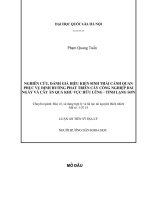 Nghiên cứu, đánh giá điều kiện sinh thái cảnh quan phục vụ định hướng phát triển cây công nghiệp dài ngày và cây ăn quả khu vực HữuLũng - tỉnh Lạng Sơn