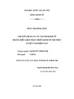 Chuyển dịch cơ cấu ngành kinh tế trong điều kiện phát triển kinh tế tri thức ở Việt Nam hiện nay