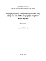 Xây dựng nguồn lực con người trong quá trình công nghiệp hóa, hiện đại hóa nông nghiệp, nông thôn ở Hà Tây hiện nay