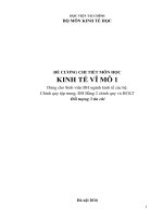 Đề cương chi tiết học phần Kinh tế vĩ mô 1 (Học viện tài chính)