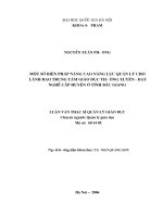 Một số biện pháp nâng cao năng lực quản lý cho lãnh đạo Trung tâm Giáo dục Thường xuyên - Dạy nghề cấp huyện ở tỉnh Bắc Giang