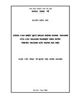 Nâng cao hiệu quả hoạt động kinh doanh của các doanh nghiệp nhà nước thuộc ngành xây dựng Hà Nội
