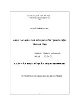 Nâng cao hiệu quả sử dụng vốn tại bưu điện tỉnh Hà Tĩnh